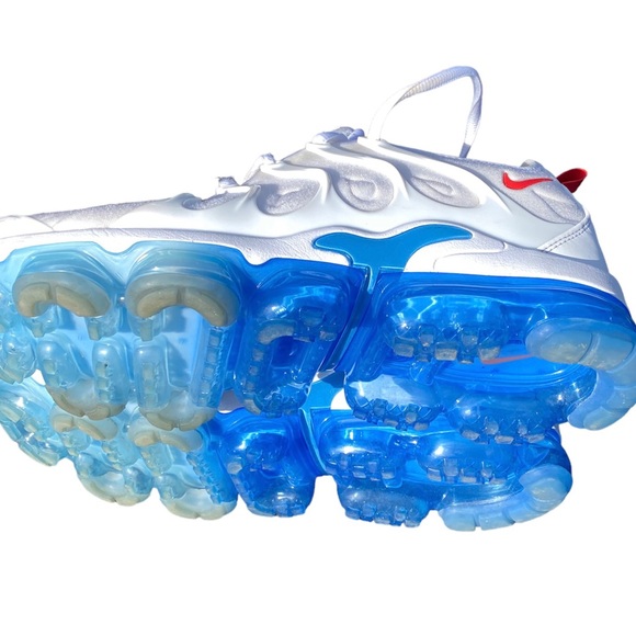 Nike Air Vapormax Plus White University Blue Men’s Size 10 Preowned No Box - Picture 4 of 7